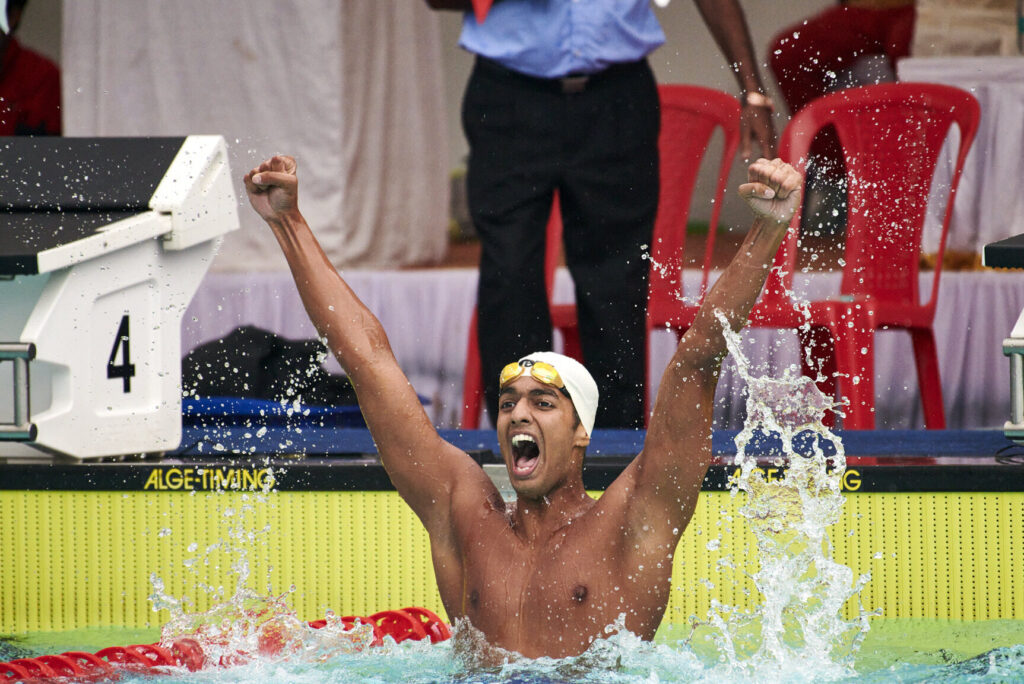 triumphant swimmer Srihari
